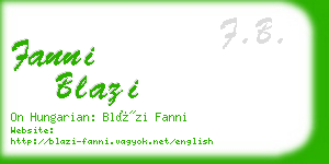 fanni blazi business card